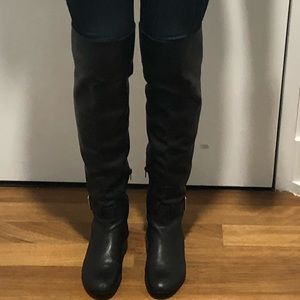 Cole Haan over the knee black leather boots 9.5